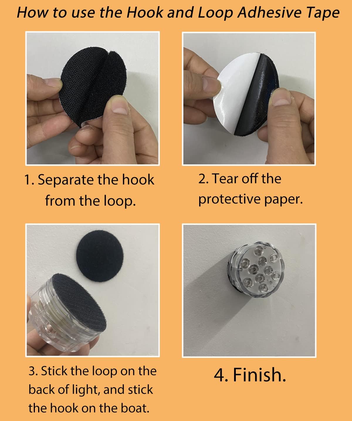 Wireless Battery Powered Boat Lights, Navigation Lights for Deck Light Courtesy Interior Lighting, for Fishing Kayak Duck Jon Bass Boat, RGB Multi Color Remote Controlled, 2pcs