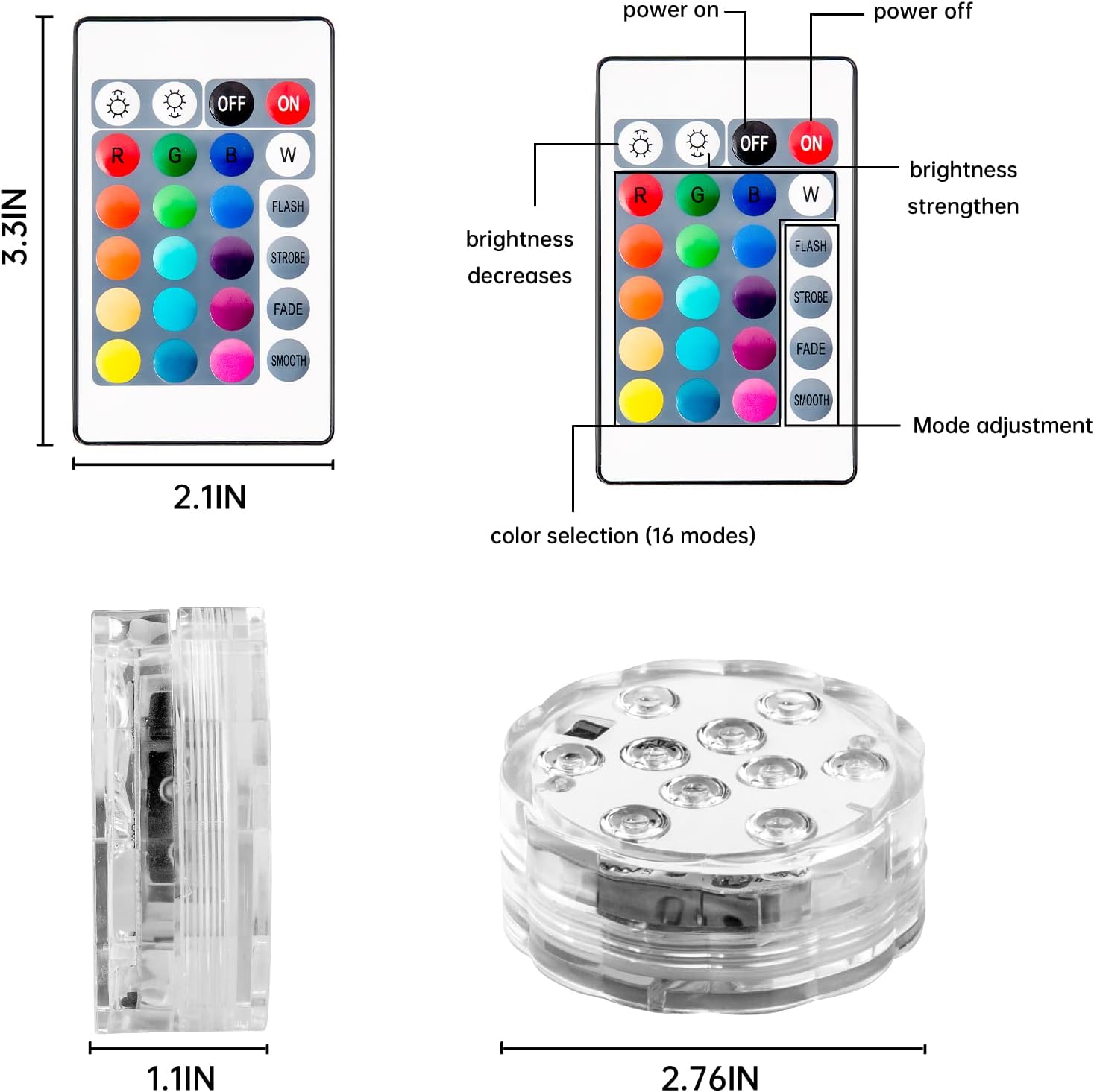 Boat Lights Wireless, Battery Powered Operated Marine Led Interior Light for Boat Deck Courtesy Light, for Fishing Pontoon Sailboat Kayak, Remote Control Multi Color Changing, RGB, 8PCS Boat Lights Wireless, Battery Powered Operated Marine Led Interior Light for Boat Deck Courtesy Light, for Fishing Pontoon Sailboat Kayak, Remote Control Multi Color Changing, RGB, 8PCS