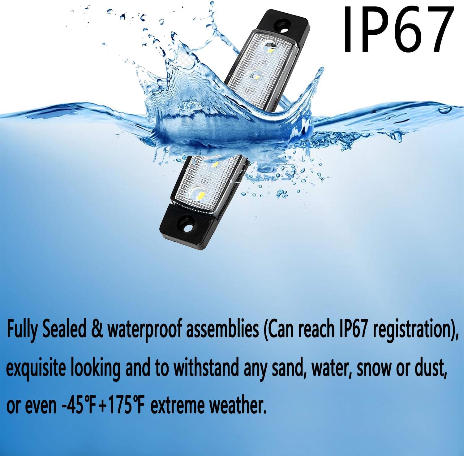 KEING 10 Pack Marine Boat LED Navigation Cabin Deck Courtesy Light Stern Transom Lights 12V for Boating Kayak Yacht, Dinghy, Sailboat, Pontoons, Freighters, Hovercrafts, Hunting  Fishing