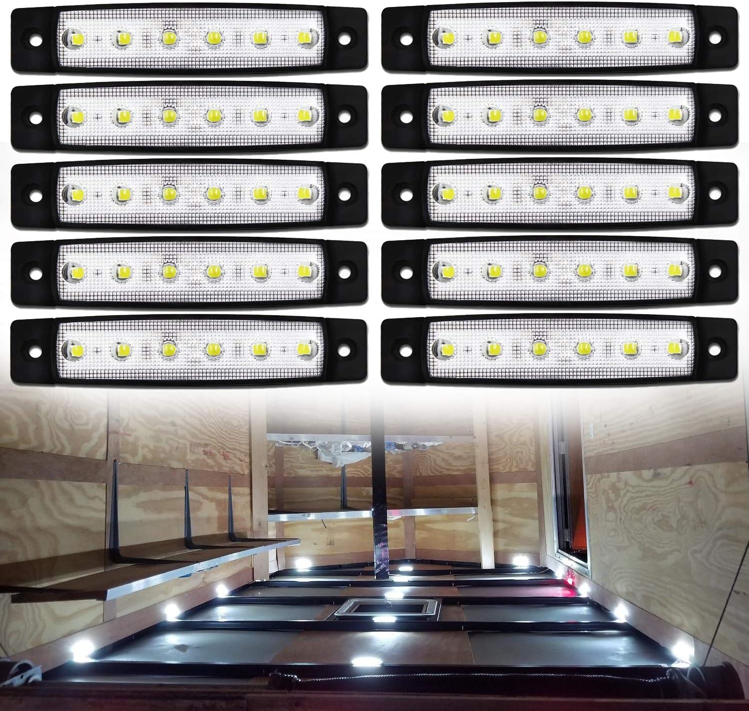 KEING 10 Pack Marine Boat LED Navigation Cabin Deck Courtesy Light Stern Transom Lights 12V for Boating Kayak Yacht, Dinghy, Sailboat, Pontoons, Freighters, Hovercrafts, Hunting  Fishing