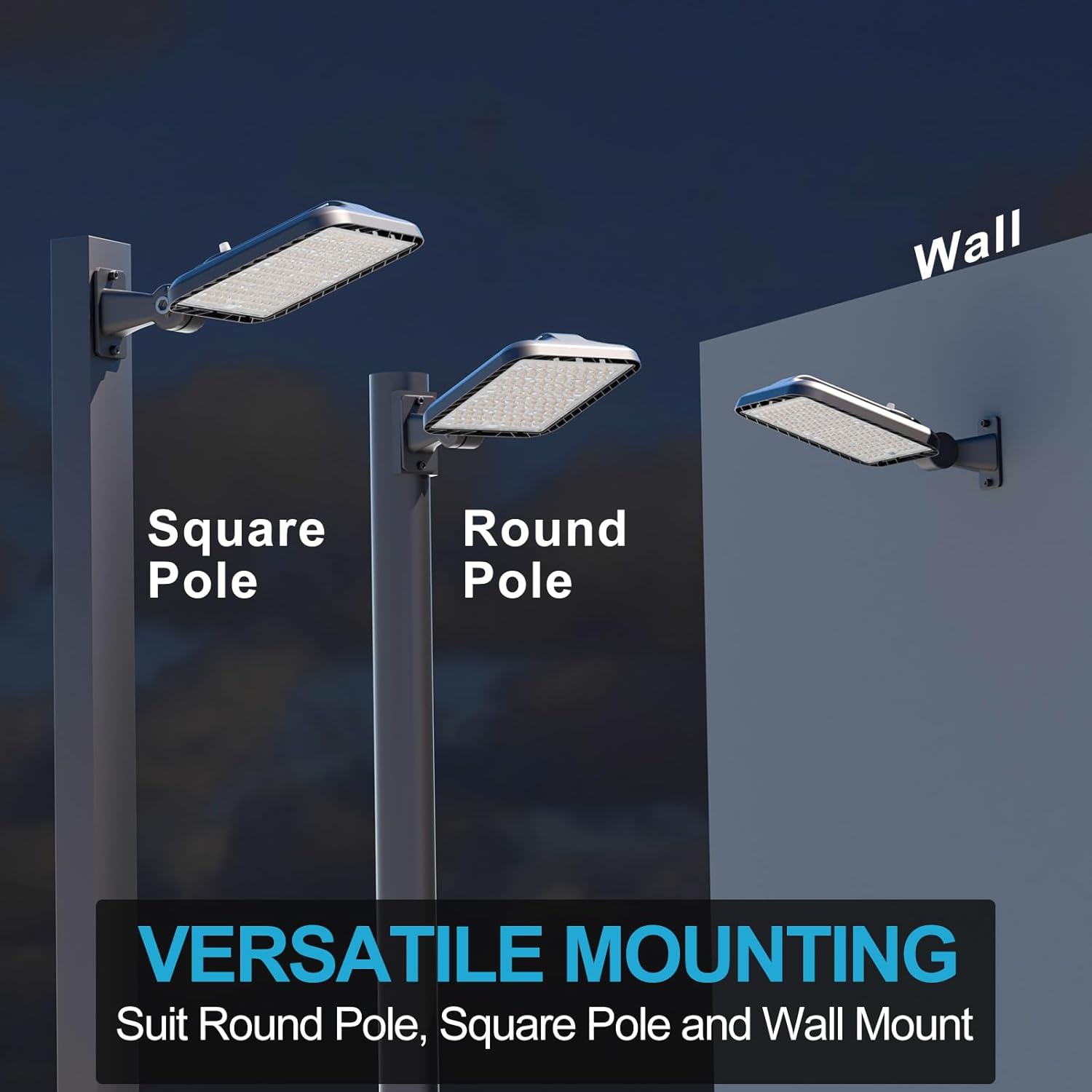 Lightdot 400W LED Parking Lot Light Arm Mount 60000Lm 5000K Parking Lot Lighting Smart Dusk to Dawn LED Street Light Outdoor Area Lights-2Pack(Coverage: 66~121Ft at Height:30~50Ft)