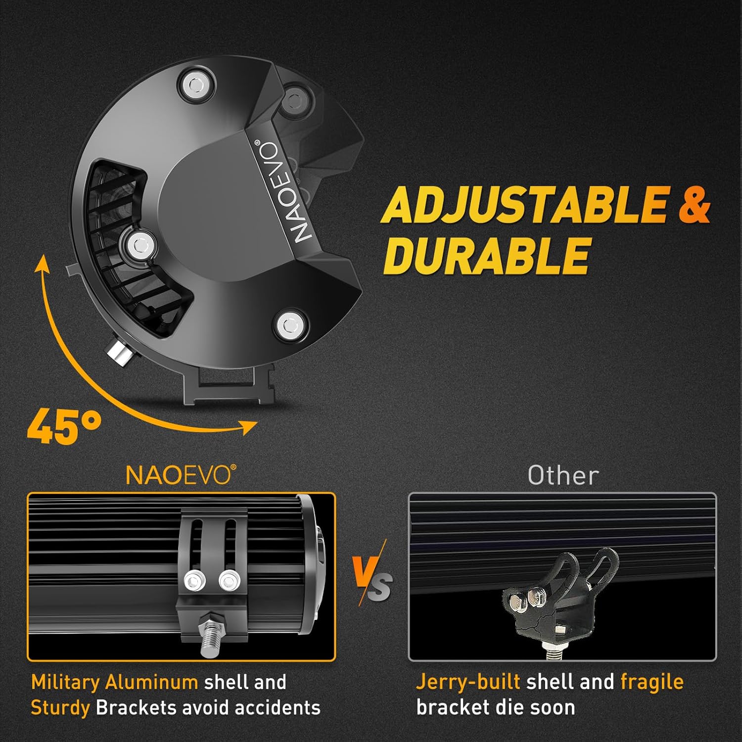 NAOEVO 12Inch LED Light Bar and 2PCS 4Inch LED Pod Lights, 420W 42000LM LED Fog/Driving/Off Road Lights Bar, Spot Flood Combo LED Light Bar with Wiring Harness Kit-3 Lead for Truck ATV Boat