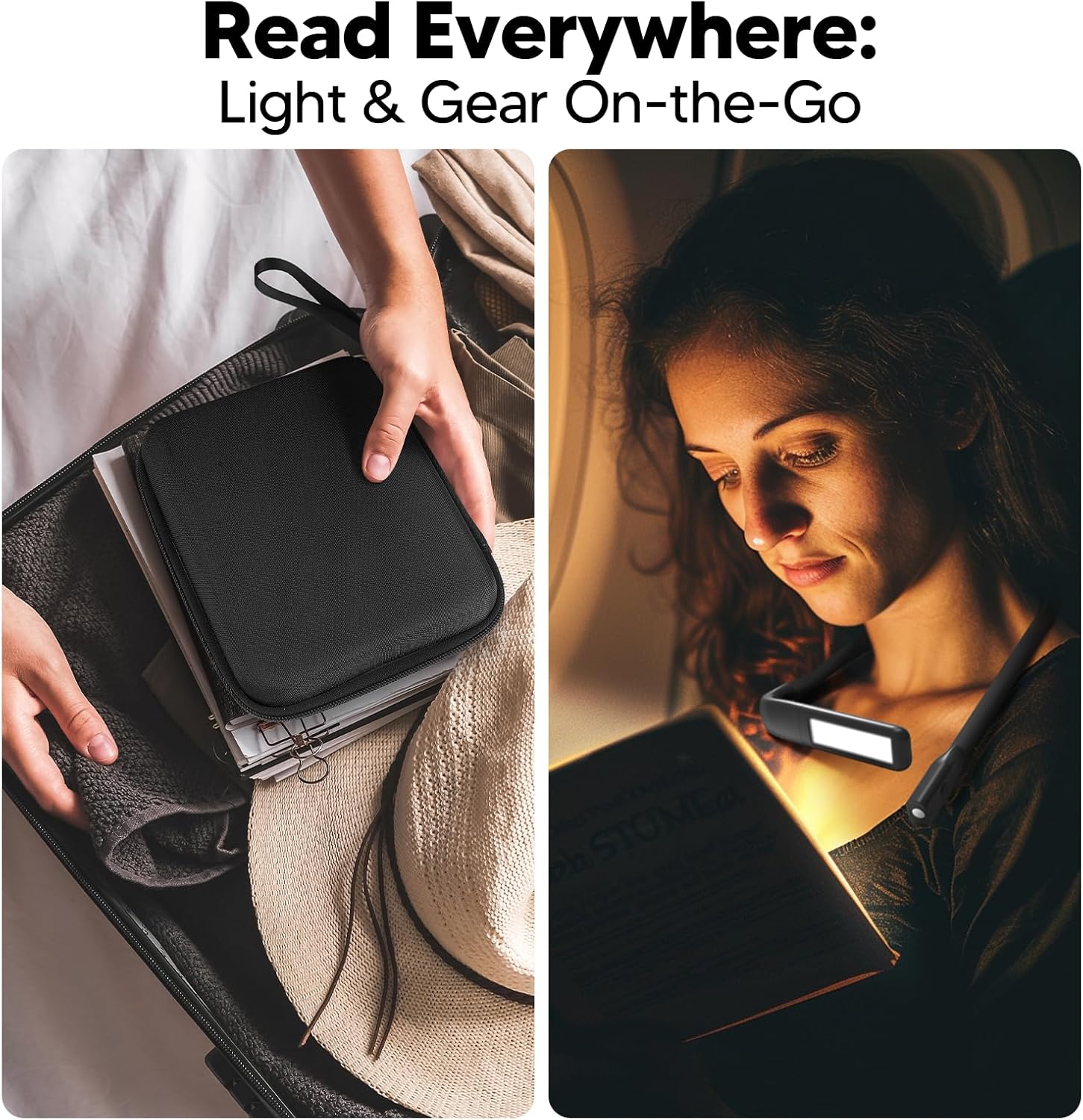 Neck Reading Light Book Lovers Gifts, Rechargeable 2000mAh 10-80Hrs Eye-friendly Wide Lamp Book Light, Birthday Christmas Stocking Stuffers for Men Women Readers, Camping Knitting Crochet Accessories Neck Reading Light Book Lovers Gifts, Rechargeable 2000mAh 10-80Hrs Eye-friendly Wide Lamp Book Light, Birthday Christmas Stocking Stuffers for Men Women Readers, Camping Knitting Crochet Accessories