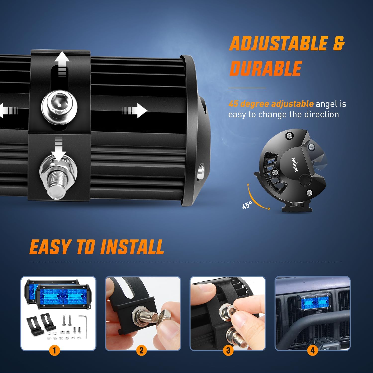 Nilight Marine LED Light Pods Navigation Lights 2PCS 6.5 Inch White Spot Flood Combo Pontoon Boat Deck Dock Lighting for Night Fishing T-top Stern Yacht Port Sailboat Trucks Tractors