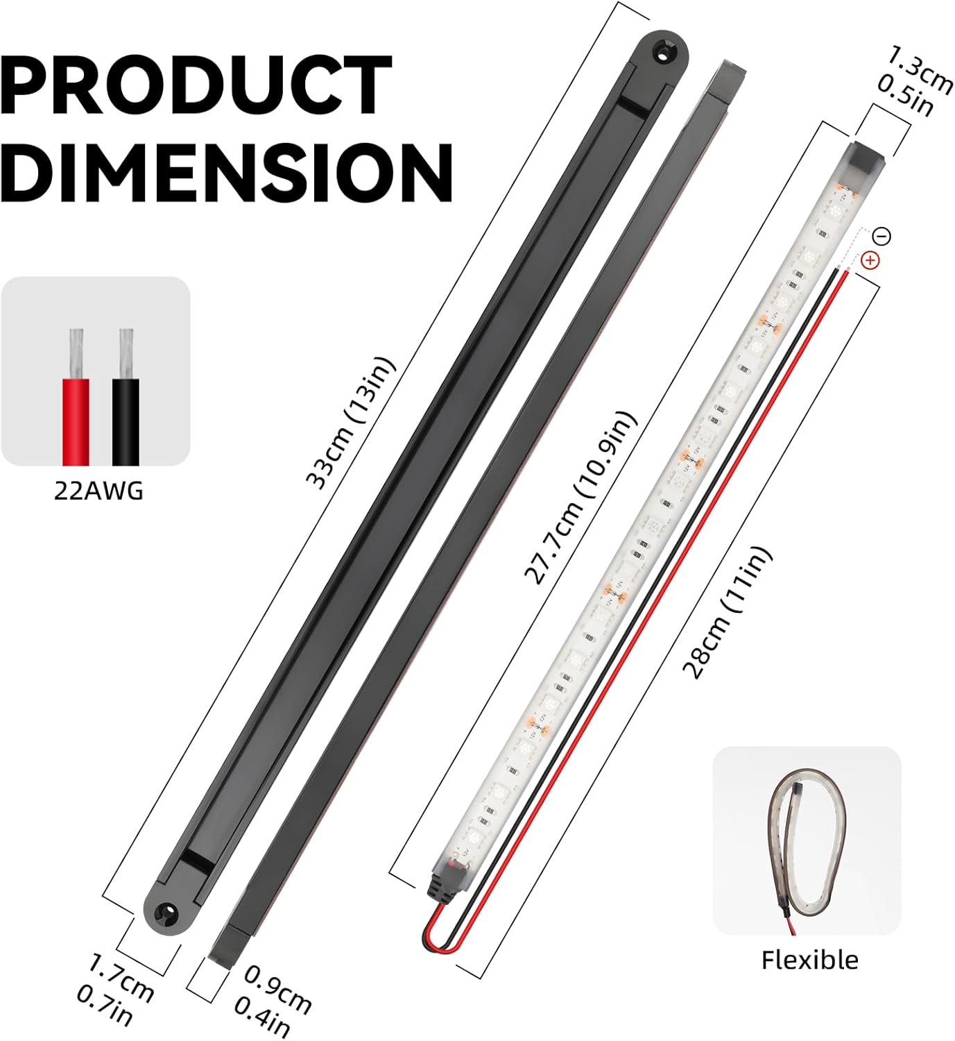 White Boat Interior Lights, Waterproof Led Boat Lights, Marine Led Strip Lights, Super Bright Boat Lights for Night Fishing, Boat Courtesy Lights for Pontoon Kayak Yacht Sailboat (White 4Pack)