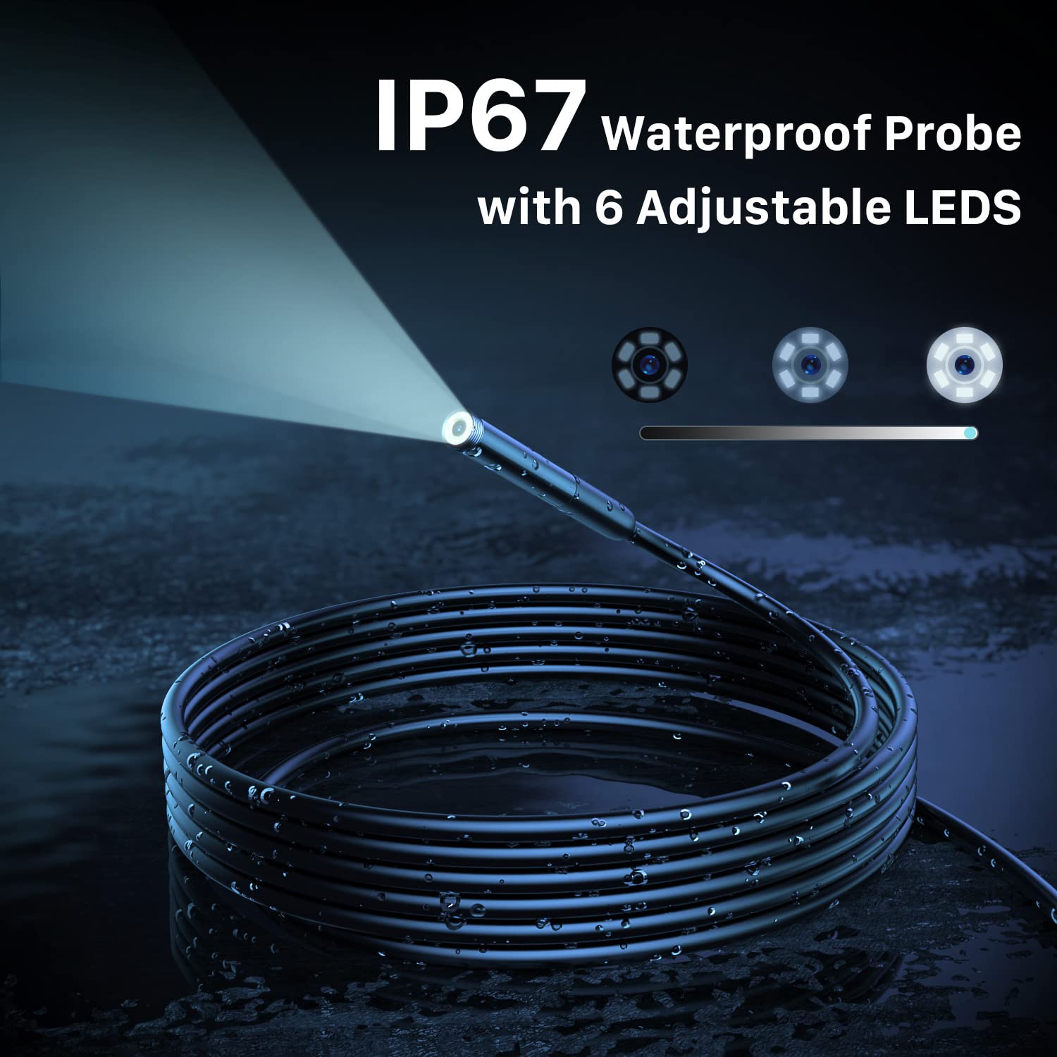 Wireless Endoscope, Wi-Fi Industrial Borescope with 6 LED Lights, 7.9mm Type-C USB Snake Camera, Waterproof IP67 Inspection Camera for OTG Android Phone Ipad10 (5.5ft, Type-C Powered ONLY)