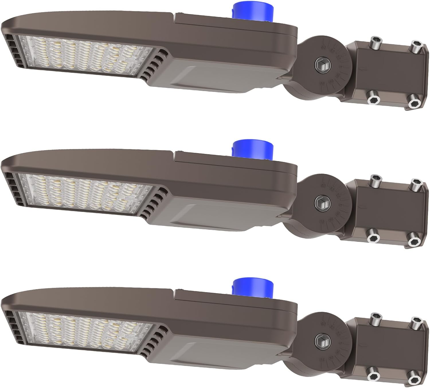 150W Parking Lot Light 3Pack, LED Shoebox Light with 21000LM, IP65 Waterproof Dusk to Dawn LED Parking Lot Light with Slip Fitter, 5000K Daylight Outdoor Street Light for Parking Lot Stadium