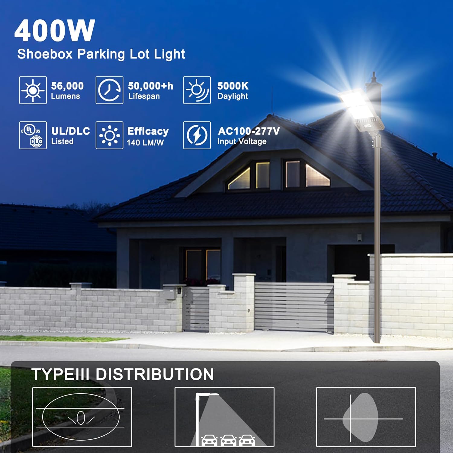150W Retrofit Light 400W LED Parking Lot Light with Dusk to Dawn Photocell 5000K Commercial Outdoor Lighting for Sports Fields, 100-277V Input Exterior Floodlight for Stadium Yard Backyard