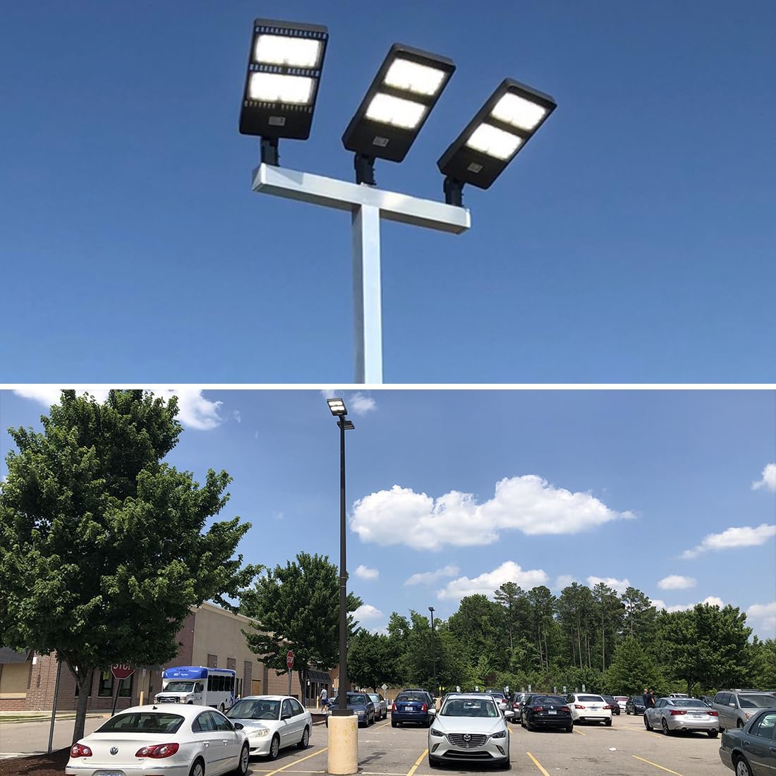 400W LED Shoebox Parking Lot Light 5000K Daylight White,52000lm (130lm/w) LED Street Pole Lights,AC100-277V, Slip Fitter Outdoor Commercial Area Pole Security Lighting for Playground (400, watts)