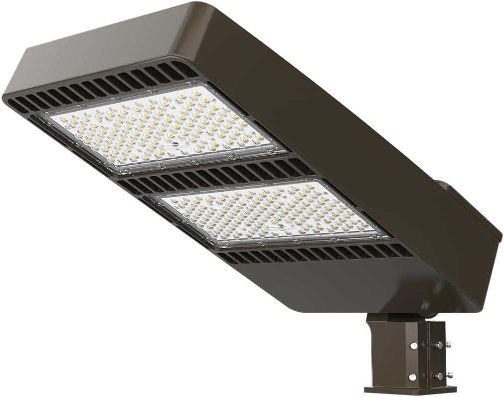 400W LED Shoebox Parking Lot Light 5000K Daylight White,52000lm (130lm/w) LED Street Pole Lights,AC100-277V, Slip Fitter Outdoor Commercial Area Pole Securiry Lighting for Playground (400, watts)