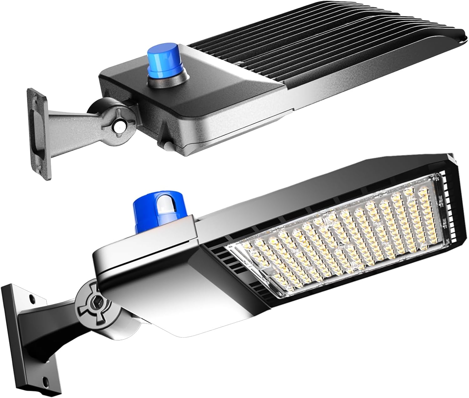 ANTLUX 320W LED Parking Lot Lighting, 48000LM (150LM/W) LED Parking Lot Lights with Adjustable Arm Mount, 5000K Street Light Dusk to Dawn Photocell, Waterproof LED Shoebox Light-2Pack