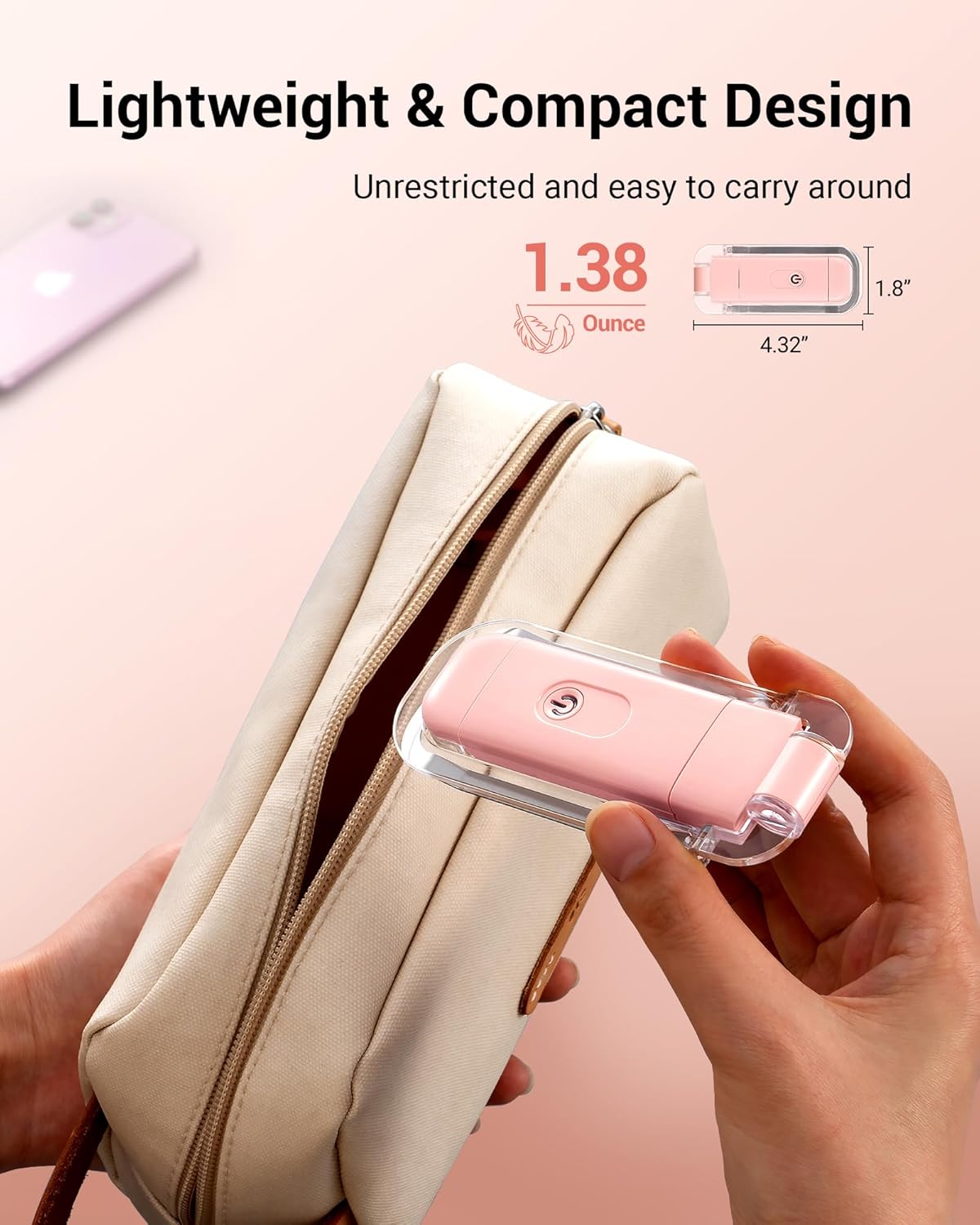 DEWENWILS USB Rechargeable Book Light, LED Clip on Reading Lights for Books in Bed at Night, Portable Bookmark Lamps, Warm White, Brightness Adjustable, Perfect for Bookworms, Kids (Light Pink)