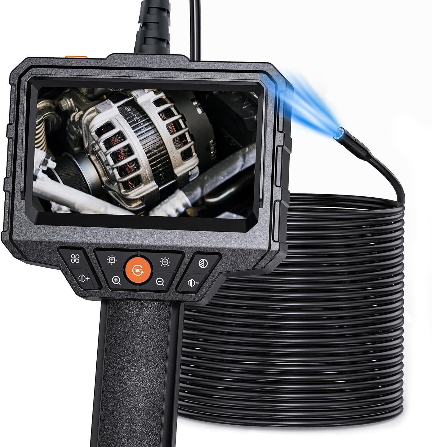 Endoscope With Light and 50ft Semi-Rigid Cable, Handheld Borescope 4.3 HD 1080P, 8 Adjustable LED Lights, IP67 Waterproof Inspection Camera for Sewer, Gadgets for Men Endoscope With Light and 50ft Semi-Rigid Cable, Handheld Borescope 4.3 HD 1080P, 8 Adjustable LED Lights, IP67 Waterproof Inspection Camera for Sewer, Gadgets for Men
