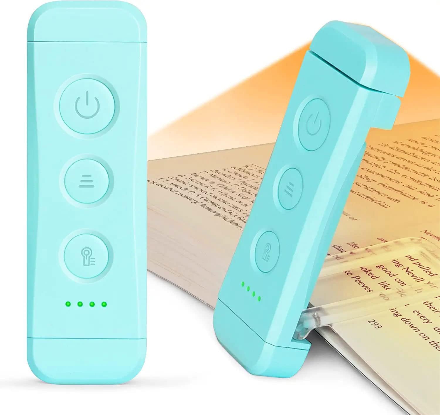 Glocusent USB Rechargeable Book Light for Reading in Bed, Portable Clip-on LED Reading Light, 3 Amber Colors  5 Brightness Dimmable, Compact  Long Lasting, Ideal for Book Enthusiasts, Children