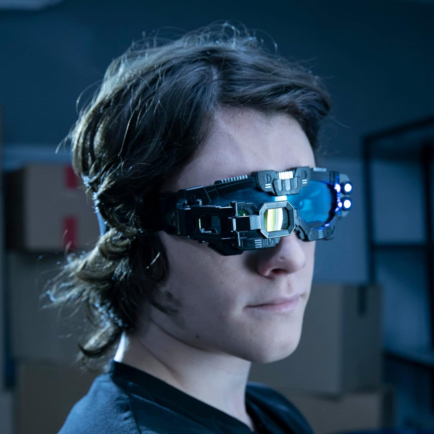 SpyX / Night Mission Goggles - Spy Kids Goggles Toy + LED Light Beams + Flip Out Scope. Adjustable Spy Lens/Glasses/Eyewear Toy Gadget for Junior Secret Agent Role Play in The Dark