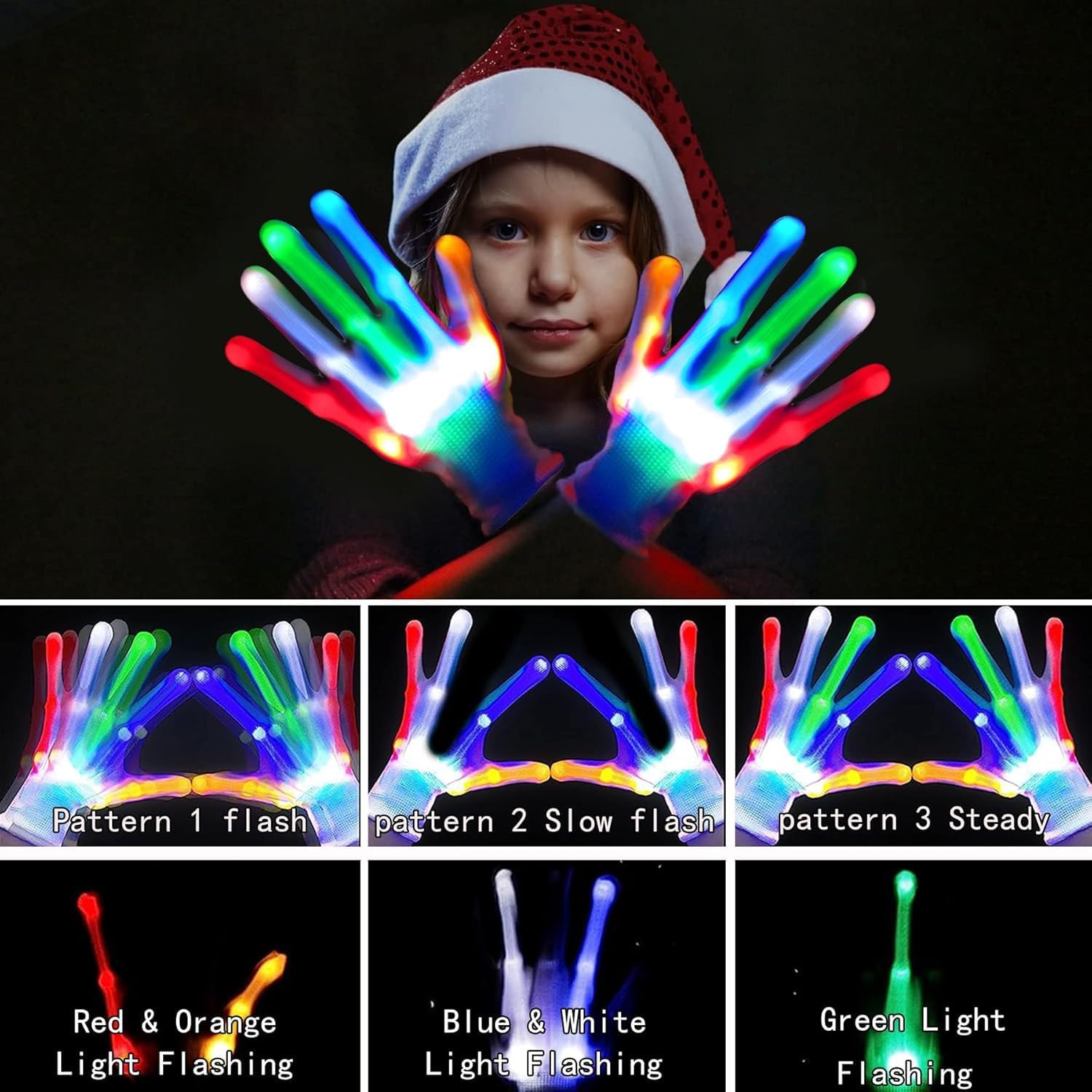 3 Pairs LED Gloves Boys Girls Toys Age 3-8 Years Old 5 Colors 6 Flash Modes Light up Gloves Stocking Stuffers for Kids Fun Toys Gifts for Halloween Christmas Birthday Carnival Parties 3 Pairs LED Gloves Boys Girls Toys Age 3-8 Years Old 5 Colors 6 Flash Modes Light up Gloves Stocking Stuffers for Kids Fun Toys Gifts for Halloween Christmas Birthday Carnival Parties