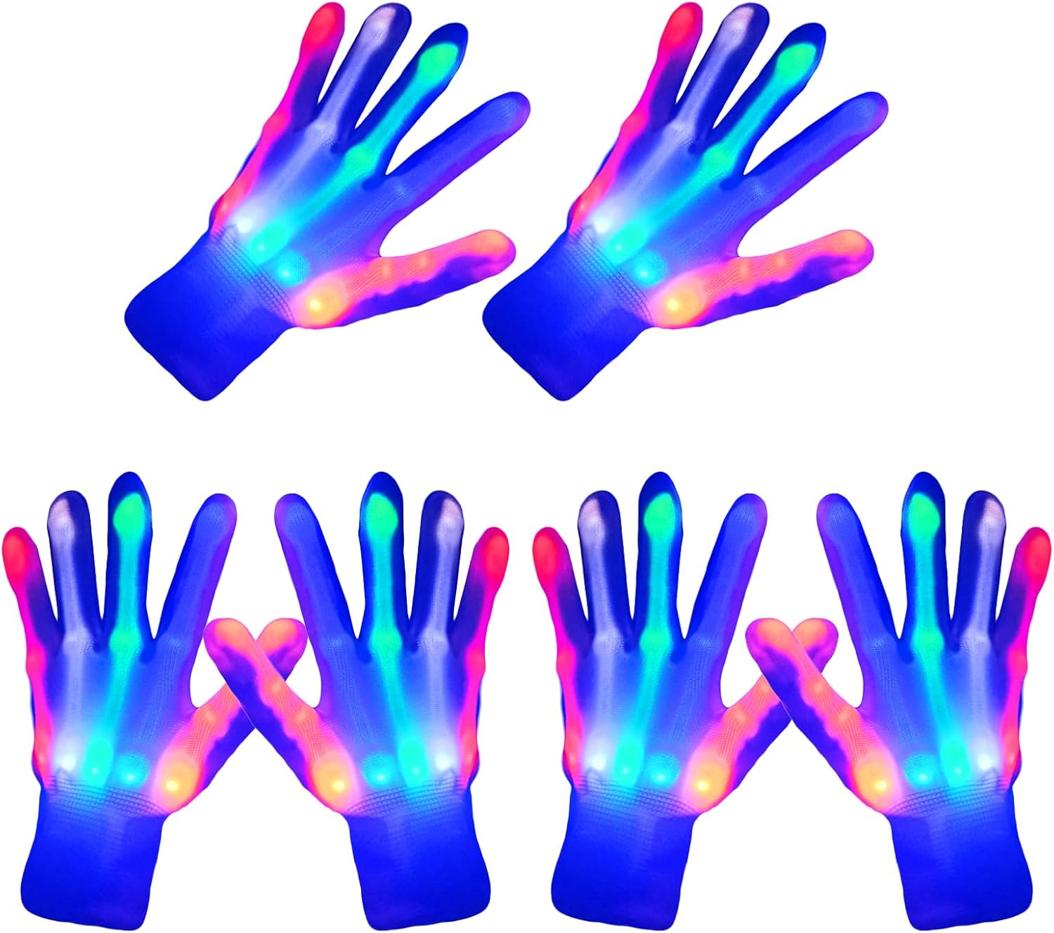 3 Pairs LED Gloves Boys Girls Toys Age 3-8 Years Old 5 Colors 6 Flash Modes Light up Gloves Stocking Stuffers for Kids Fun Toys Gifts for Halloween Christmas Birthday Carnival Parties 3 Pairs LED Gloves Boys Girls Toys Age 3-8 Years Old 5 Colors 6 Flash Modes Light up Gloves Stocking Stuffers for Kids Fun Toys Gifts for Halloween Christmas Birthday Carnival Parties