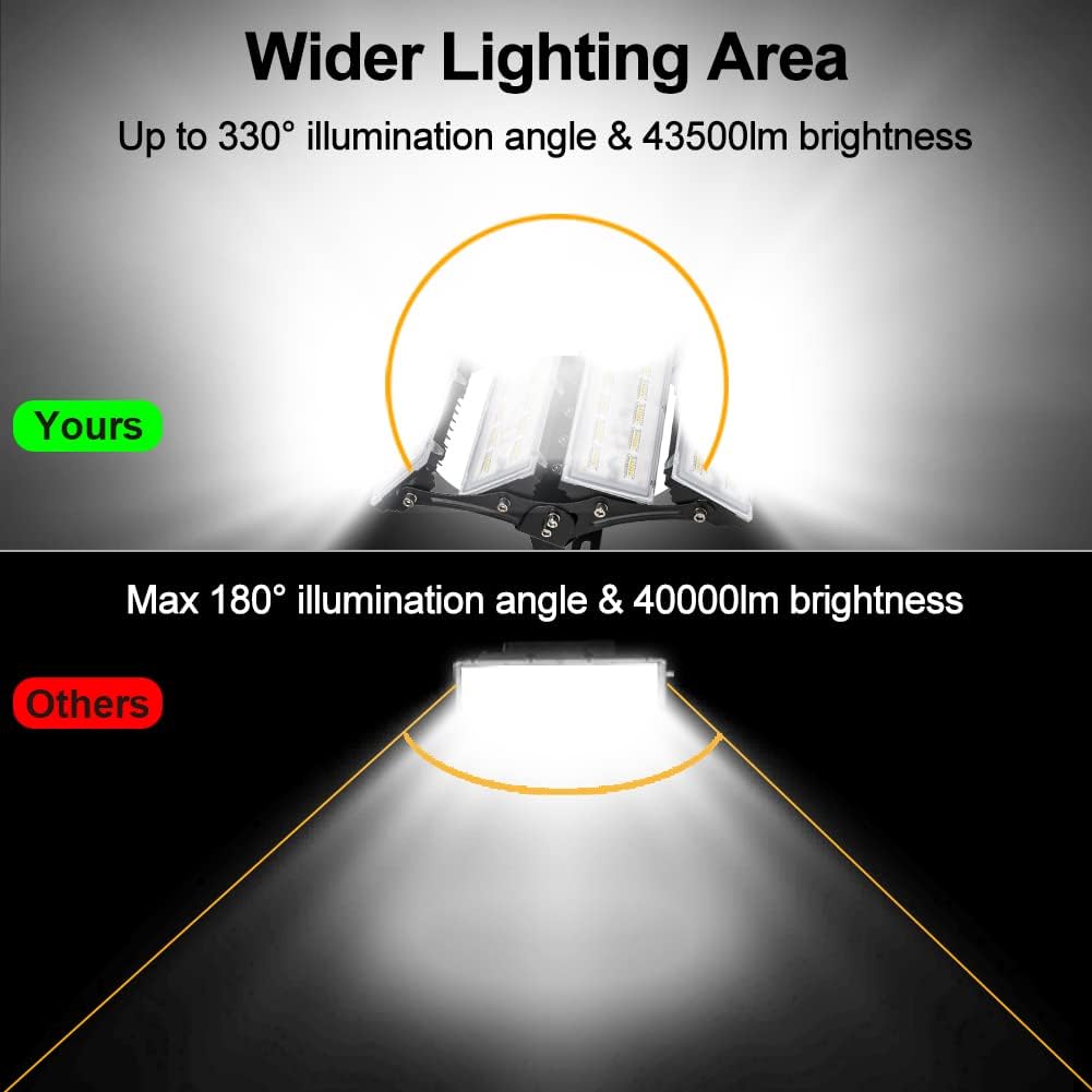 400W LED Flood Light Outdoor, 43500lm 6000K Ultra Bright Yard Security Lights IP66 Waterproof Outdoor Work Lights Daylight White, Adjustable Heads, Perfect for Garden, Street, Parking Lot 400W LED Flood Light Outdoor, 43500lm 6000K Ultra Bright Yard Security Lights IP66 Waterproof Outdoor Work Lights Daylight White, Adjustable Heads, Perfect for Garden, Street, Parking Lot
