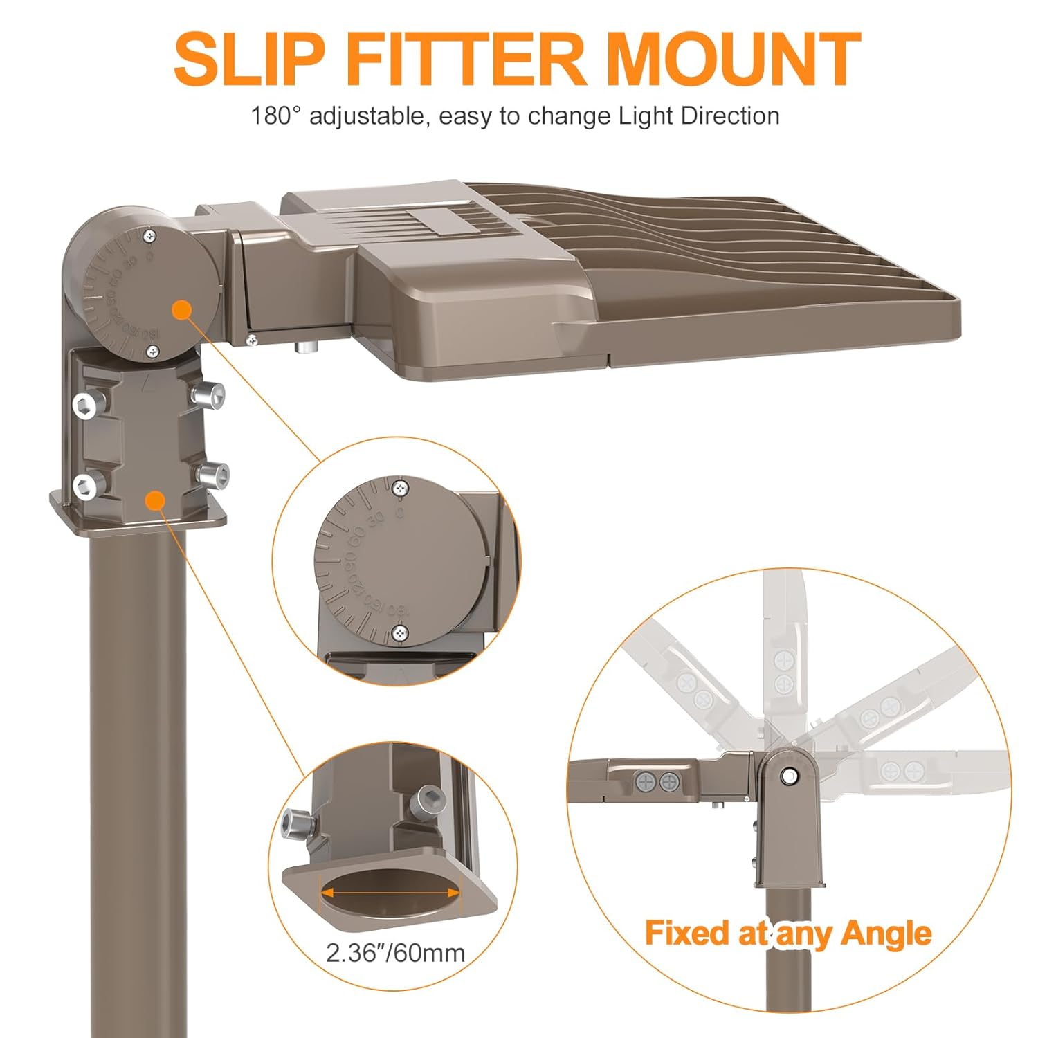 ADUB 480V LED Parking Lot Light 150W, ETL Listed 5000K LED Shoebox Light Pole Fixture Adjustable Slip Fit Mount, IP65 Outdoor Security Flood Lights Commercial Street Area Lighting, AC277-480V