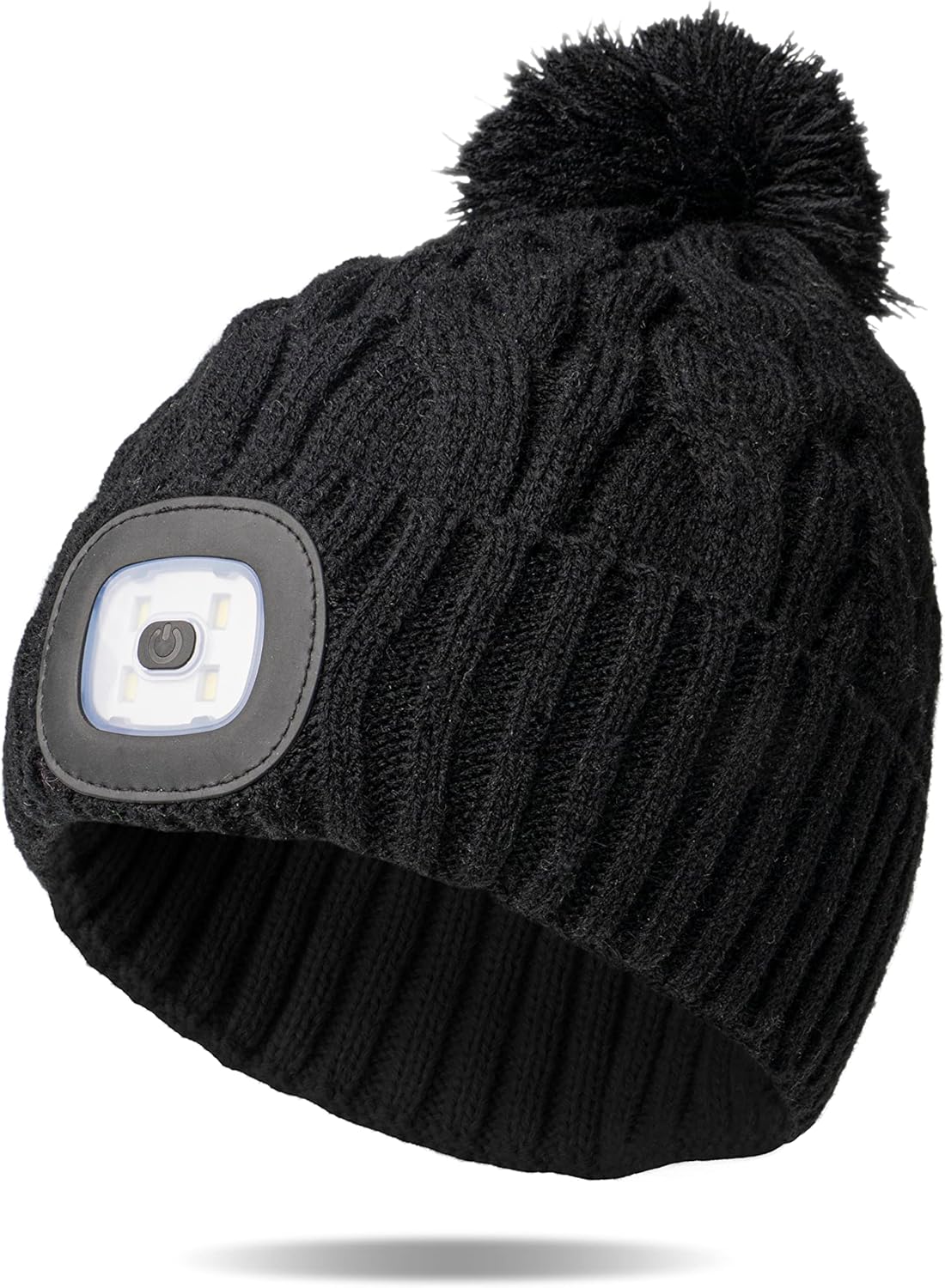 Classic Rechargeable LED Warm Knit Beanie Head Light Hat Headlamp for Outdoor Activities