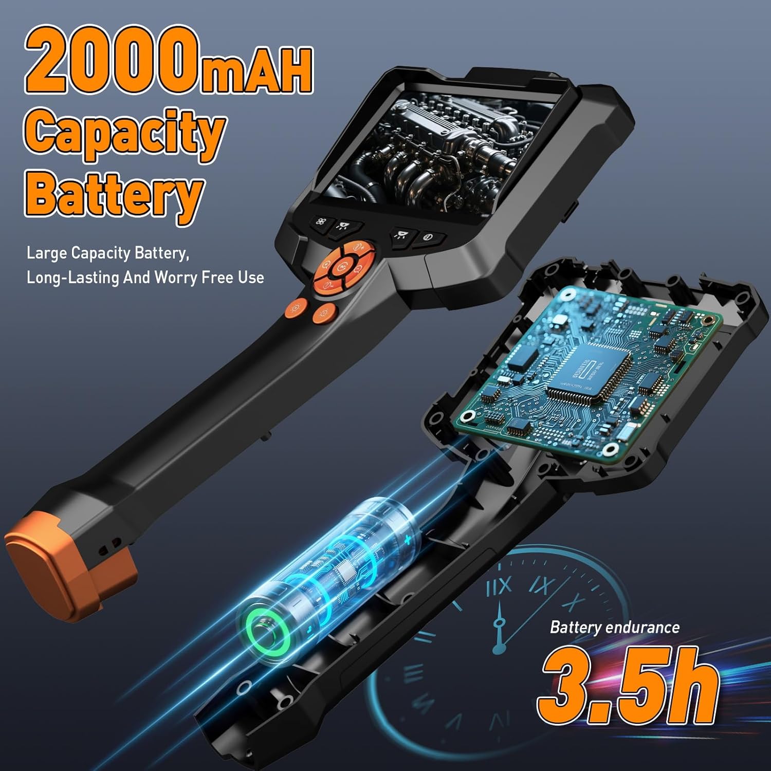 Endoscope Camera with Light, 4.3 IPS Display Industrial Borescope, 1080P HD Inspection Camera equipped with 8 LED Lights, 2000mAh Rechargeable IP67 Waterproof Endoscope, 16.4FT Semi-Rigid Tools for Men Endoscope Camera with Light, 4.3 IPS Display Industrial Borescope, 1080P HD Inspection Camera equipped with 8 LED Lights, 2000mAh Rechargeable IP67 Waterproof Endoscope, 16.4FT Semi-Rigid Tools for Men