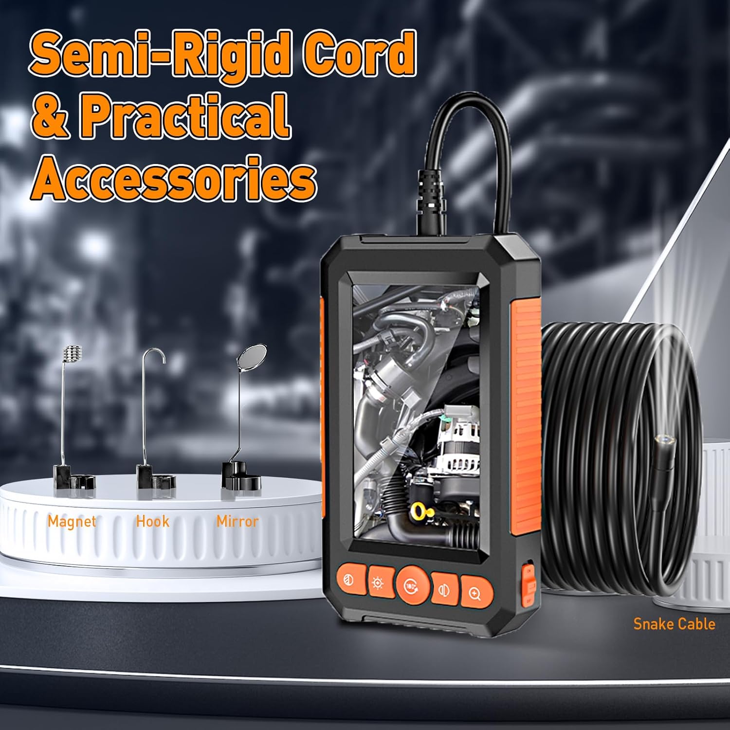 Endoscope Camera with Light, 4.3 IPS Display Industrial Borescope, 1080P HD Inspection Camera equipped with 8 LED Lights, 2000mAh Rechargeable IP67 Waterproof Endoscope, 16.4FT Semi-Rigid Tools for Men Endoscope Camera with Light, 4.3 IPS Display Industrial Borescope, 1080P HD Inspection Camera equipped with 8 LED Lights, 2000mAh Rechargeable IP67 Waterproof Endoscope, 16.4FT Semi-Rigid Tools for Men