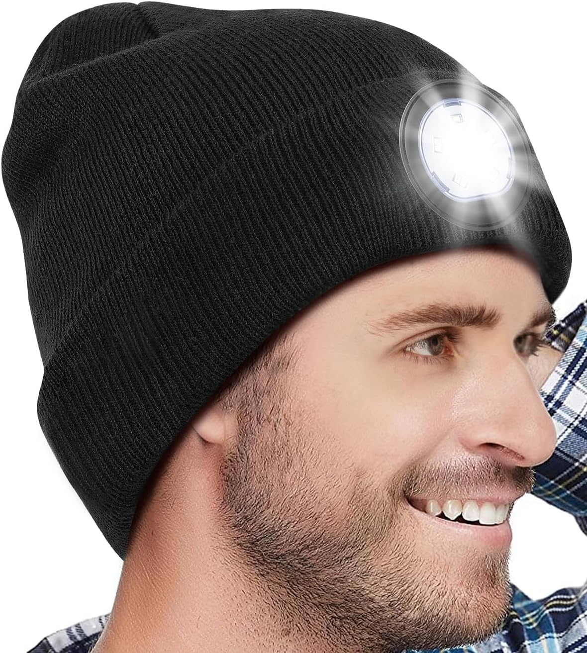 PASTACO LED Beanie with Light Stocking Stuffers for Men for Camping Fishing Hunting