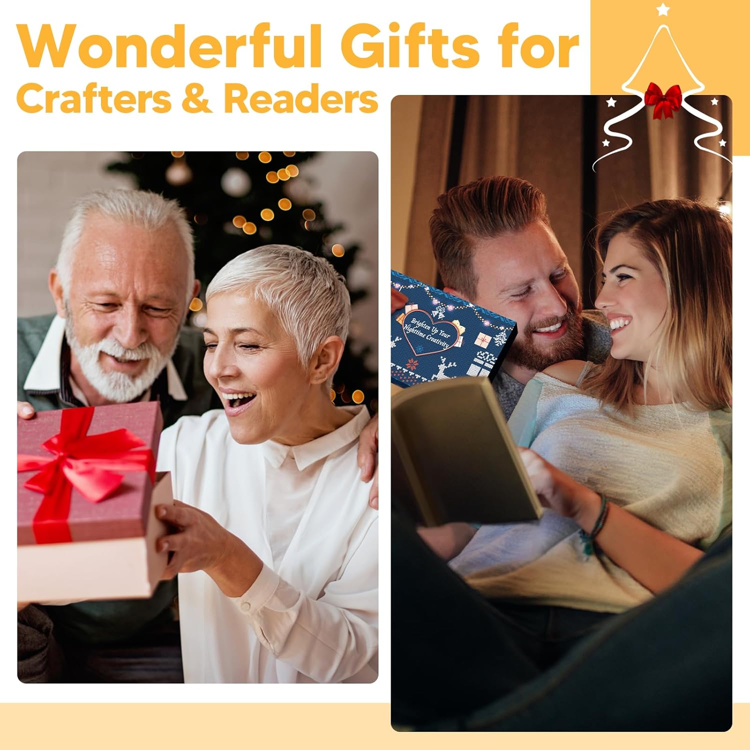 Purple Reading Lights for Books in Bed, Holiday Birthday Tokens for Women Mother Spouse Stocking Fillers for Young Girls Lit Lovers Book Gear Craft Knitting Presents for Grandmother Crochet Essentials