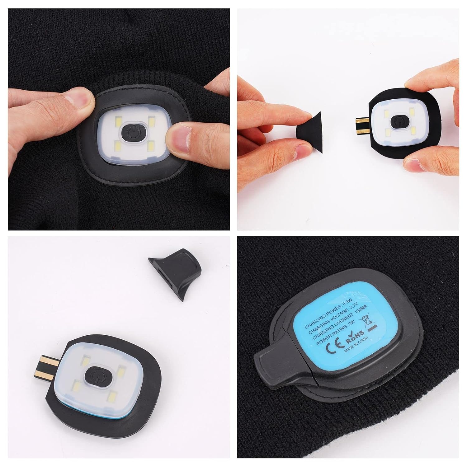 VIBELITE LED Beanie Hat with Light, USB Rechargeable LED Headlamp, Gifts for Men, Him, Husband, Boyfriend, Gifts for Dad, Husband, Father, Grey VIBELITE LED Beanie Hat with Light, USB Rechargeable LED Headlamp, Gifts for Men, Him, Husband, Boyfriend, Gifts for Dad, Husband, Father, Grey