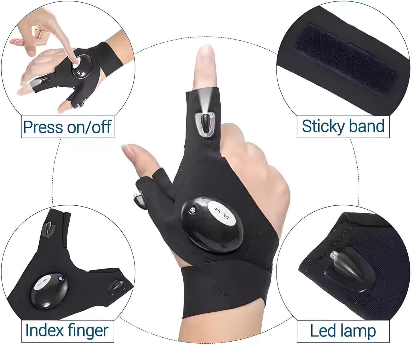 HandTorch LED Flashlight Gloves – Useful Gifts for Men, Unique Gadget for Dad, Ideal for DIY Outdoor Activities